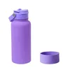 Fashion stainless steel insulated tumbler big capacity rubber paint space cups with handle 650ml 1000ml 1200ml water bottle man woman sports travel portable 27 36sy