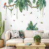 Macaw Rainforest Plants 자기 접근성 벽 스티커 열대 거실 침실 방 장식 스티커