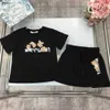 Top Princess dress girls summer suit kids tracksuits baby clothes Size 100-150 CM Doll Bear Letter Pattern Print T-shirt and skirt 24April