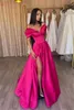 Party Dresses Pink Floor Length Sweetheart A-line Satin Prom Evening Gown With Slit