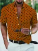 Men's Casual Shirts Shirt Button Down Summer Beach Black White Red Green Short Sleeve Polka Dot Lapel Pri