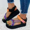 Сандалии моды Sandals Women Shoes Summer Ladies Casual Welge Chunky Gladiator Big Size 43 64BC