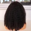 360 Spitze Frontalperücke natürliche schwarze Farbe Kinky Curly Short Bob Simulaiton menschliches Haar Perücken für Frauen synthetische Großhandel Haarsets