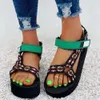 Mode sandaler plattform kvinnor skor sommar damer casual kil chunky gladiator stor storlek 43 4d4b