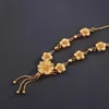 MXGXFAM BLOOMING FLOEMS Pendell Halsketten für Frauen Hochzeit Schmuck Dubai 24 K Reingold plattiert gute Qualität 240511