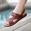 Men Sandals Summer rzymskie buty rzymskie męskie buty na plaży Flip Flip Flops Fashion Wygodne kapcie na zewnątrz Rozmiar 37-45 6137