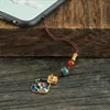 Vintage chiński styl telefoniczny sieć telefoniczna piasek złoto cloisonne lotos wisior telefon komórkowy lina kreatywna prezent u wisiorek na dysku