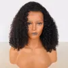 360 Spitze Frontalperücke natürliche schwarze Farbe Kinky Curly Short Bob Simulaiton menschliches Haar Perücken für Frauen synthetische Großhandel Haarsets