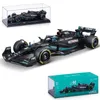 Diecast Model Cars Bburago 1 24 Mercedes AMG F1 Team W14 2023 Stor specialutgåva #44 Hamilton Alloy Car Model Formula Racing Die Cast Toys