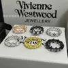 Designer Westwoods New Crown Full Diamond Saturn Ring Ring High Edition Nail