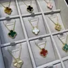 2024 Classic Four Leaf Clover Necklaces Pendants Mother-of-Pearl Stainless Steel Plated 18K for Girl Valentine's Mother's Day Engagement Jewelry-Gift wholesale V10