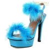 Lapolaka Sandals Summer Woman Super High Heels Thin Platform Shoes Feather Decro Sexy Party Club Cosplay Dress Women e524