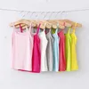 Vest V-Tree Childrens Underwear Model Cotton Girls Tank Top Candy Colored Girls Tank Top Childrens Single Top Underwear 2-12 Yearsl2405