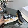 Stella McCartney Black Luxury Shoes Elyse Designer Lace-Up Platform Heels sneakers met originele doos