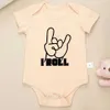 Rompers I Rock Cute Twins Baby Boys Fashion and Fun Newborn Onesie Pyjamas Summer Home Casual Childrens Clothing Cotton Jumpsuitl240514L240502