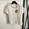 Crystal Neck T -shirt Vrouwen Letter Afdruk T -shirt Nek Ademvol T -stukken Summer Designer T -shirts