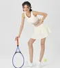 AL-276 Novo sutiã de sutiãs de sutiãs esportivos e à prova de choques definiram roupas íntimas listradas +tênis anti-deslizamento Saias de linha A para mulheres
