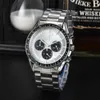 Super Lunar Overlord Series Multi functional Night Glow Quartz Mens Watch Alloy Stainless Steel Strap Classic