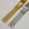Edelstahl -Uhrenbandband 18mm 20 mm 20 mm 22 mm silbergold polierte Herren Luxus Ersatz Metall Uhrenbandarmband 240515
