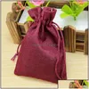 Jewelry Pouches, Bags 100Pcslot 1015Cm Jute Wedding Gift Vintage Decor Dstring Sack Party Pouches Packaging Bags6249917 Drop Delivery Dhway