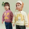 Pullover Amila Baby Hoodie 2023 Vinter Ny flerfärgad sköldpadda hals ull broderad söt babykläder240502