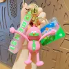 Cute Anime Keychain Charm Netflix Decompressing and Stretching Little Monsters Doll Key Ring Couple Students Personalized Creative Valentine's Day Gift UPS