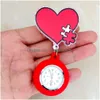 Party Favor Cartoon Glitter Shiny Nurse Doctor Medical S Hospital Heart Care Retractable Fob Clip Lovely Pocket Gifts Watches Clock Dr Otfb3