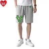 Men's Shorts Short Pant Summer Cotton Cartoon Bared Embroidery Pixel Multiple Love Print Drawstring Elastic Men Women Pants