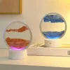 Bordslampor ledde moderna kreativa kvicksand målning lysande 3D-skrivbord tredimensionell dekomprimering timglasmålning vardagsrumslampa