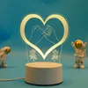 Bordslampor 1pc Valentines Day Special 3D Night Light - USB Creative Table Lamp - Black Touch Colorful Lamp