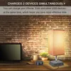 Table Lamps Modern 2 USB Charge Mobile Phone Table Light Cloth Shade Decoration Living Room Bedroom Bedside Nordic Led Desk Lamp Fixture