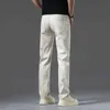 Men's Pants 2024 New Summer Luxury White Jeans for Men Comfortable Cotton Fabric Straight Pants Classic Style Denim Trousers Male Y240514