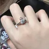 Designer Westwoods Saturn Zircon Ring Feminino simples e elegante de quatro garras com pedra brilhante Planet Diamond Nail