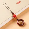Handmade DIY Natural Agate Finger Ring Hand Rope Pendants Keychain Mobile Phone Jewelry Cord Anti Drop Fall Protector