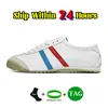 Designer löpskor män kvinnor tiger mexico 66 läder snörning sneakers gul svart marin gummi segel grön beige röd asic herrar utomhus sport casual tränare