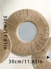 Circular wall mirror hanging decorative mirror with woven hemp rope Bohemian mirror used for wall decoration bedroom living room bathroom 240507