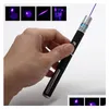 Laser Pointers Blue/Purple Light Pen 5Mw 405Nm Pointer Beam For Sos Mounting Night Hunting Teaching Xmas Gift Opp Package Wholesales D Otwnc