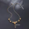 MxGxFam Blooming Flowers Pendant Necklaces For Women Wedding Jewelry Dubai 24 k Pure Gold Plated Good Quality 240511