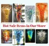 Candeliers Chihuly Style Hand Glass Glass Glassier Multicolor High Hanging Longing Lightings Accesorios para escaleras de escaleras