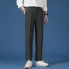 Men's Pants Spring Summer New Smooth Pendulous Suit Pants Men Business Long Trousers Korean Thick Formal Ankle Length Pant Male Plus Size 40 Y240514