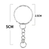 20100pcs Metaal Blanco Keyring Keychain Split Rings KeyfOB Key Lobster Clasp -keten Hanger Less Steel 240506