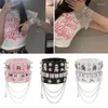 Braccialetti Charm 2 pari di rock Skull Set Fashion Punk Street Dance Jewelry Star Skeleton Rivet Wristband