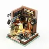 Architecture/DIY House Coffee Shop Mini Dollhouse Kit DIY Handmade 3D Puzzle Assembly Building Model Toys Wooden Assembly Toy For Kid Birthday Gifts