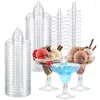 Disposable Cups Straws 10PCS 150ml Clear Wine Party Champagne Cocktail Plastic Goblet Beer Whiskey Home Tableware