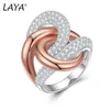 Anillos de boda Laya 925 Curva irregular de plata esterlina Cross Shining Zircon New Fashion Botón Minimalista Anillo gótico Original Exquisito Joyería Q240514