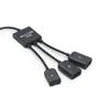 2024 Nyaste 3 i 1 Micro USB Type C Hub Man till Female Double USB 2.0 Host OTG Adapter Cable för smartphone Computer Tablet 3 Port för