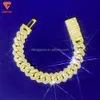 Fashion Jewelry Hip Hop Bling Luxury Cuban Bracelet Iced Out Moissanite Diamond Necklace Silver 925 Link Chain