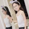 Vest Baby Girl Tank Top Colored Childrens Camisol Top Summer Baby Single Girl Underwear Youth Tankl240502