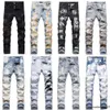 Lila jeans designer för man denim byxor mens jean mager hip hop spray målar mode streetwear joggers pant märke raka ben byxor svart h5vb