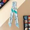 Designer Silk Scarf Women Summer Scarves Saber Marching Song Binding Bag Silk Scarf Twist Wrapping Handle Små Long Real Silk Ribbon 18 MM Twill Hair Band